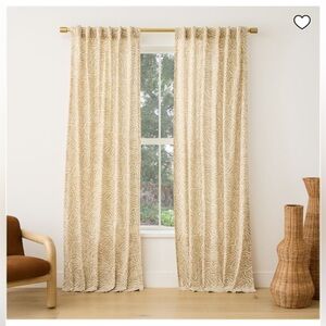 West Elm Shifting Tides Curtains • Sand & White • 48x63 inches (hemmed) Set of 2